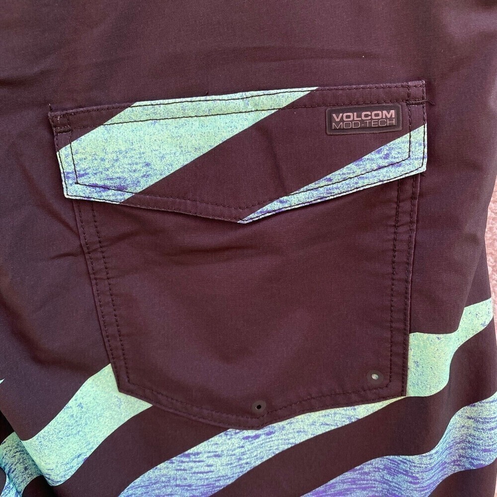 Volcom Mod Tech Black Blue Diagonal Striped Draws… - image 7